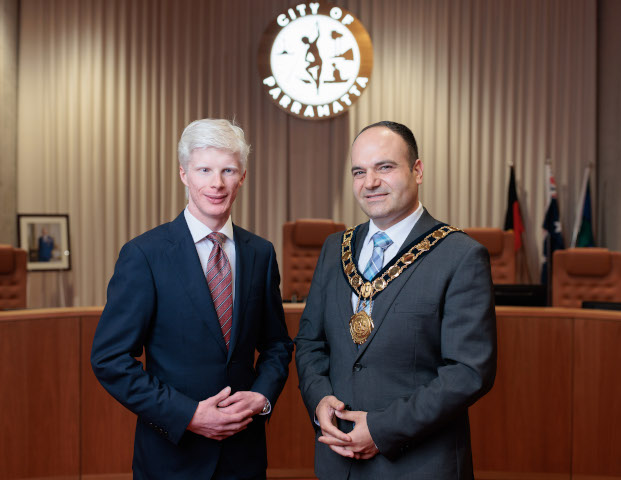 Deputy Lord Mayor Cr Cameron MacLean and Lord Mayor Cr Martin ZaiterW